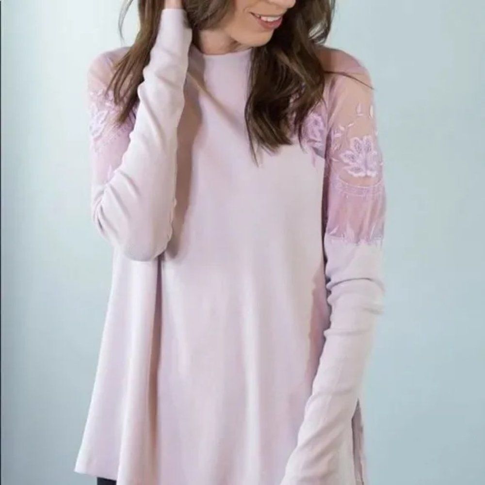 Free People 'Daniella' Lace Top - Size XS in Lilac Purple